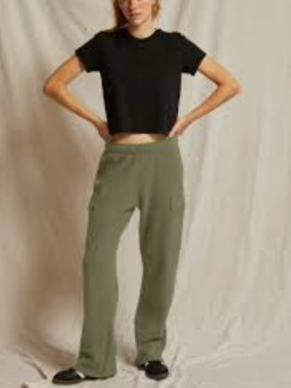 perfectwhitetee Kelly Cotton Fleece Cargo Pants in Dark Olive S